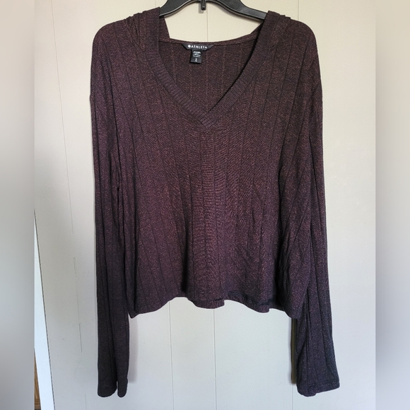 NWOT ATHLETA Harmony Pose Hoodie Sweatshirt, L, Mahogany Heather - Picture 5 of 8